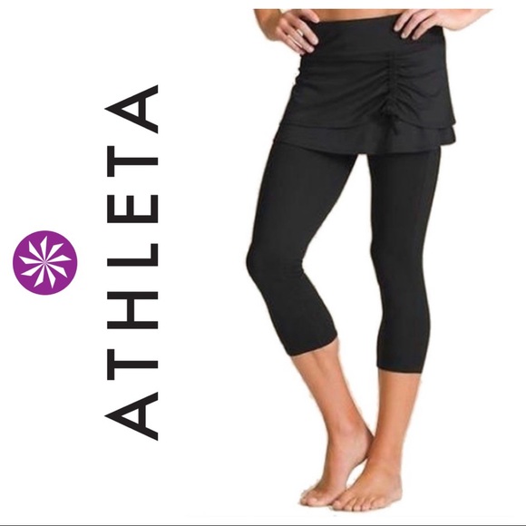 Athleta Pants - Black “Cuteness” 2-in-1 Skirt & Capri Leggings